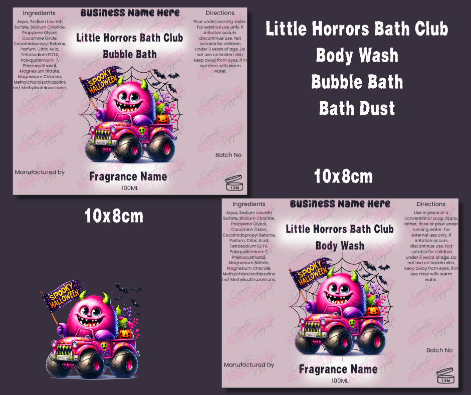 The Little Horrors Bath Club Digital Label Bundle