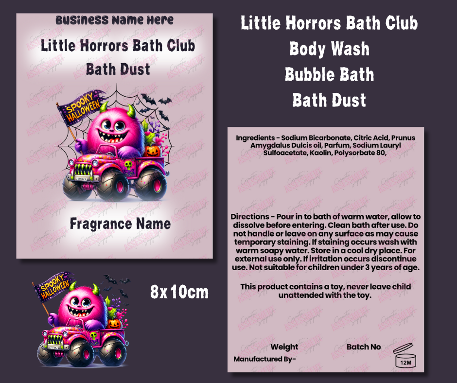 The Little Horrors Bath Club Digital Label Bundle