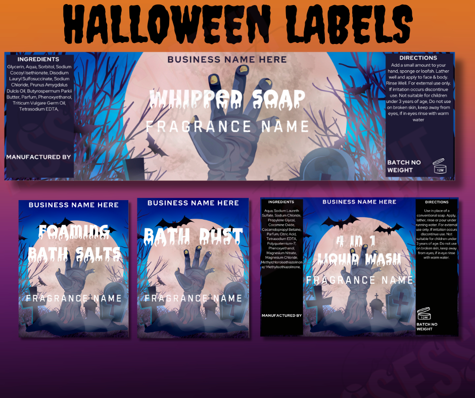 Halloween Label Bundle – Set of 6 Different Designs