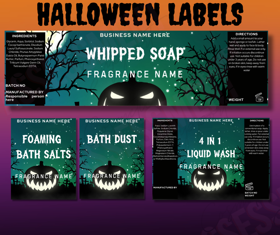 Halloween Label Bundle – Set of 6 Different Designs