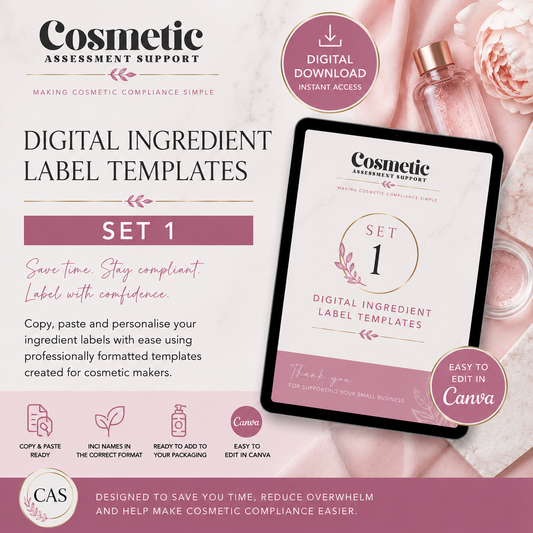 Bath Bomb Ingredient Labels Set 1