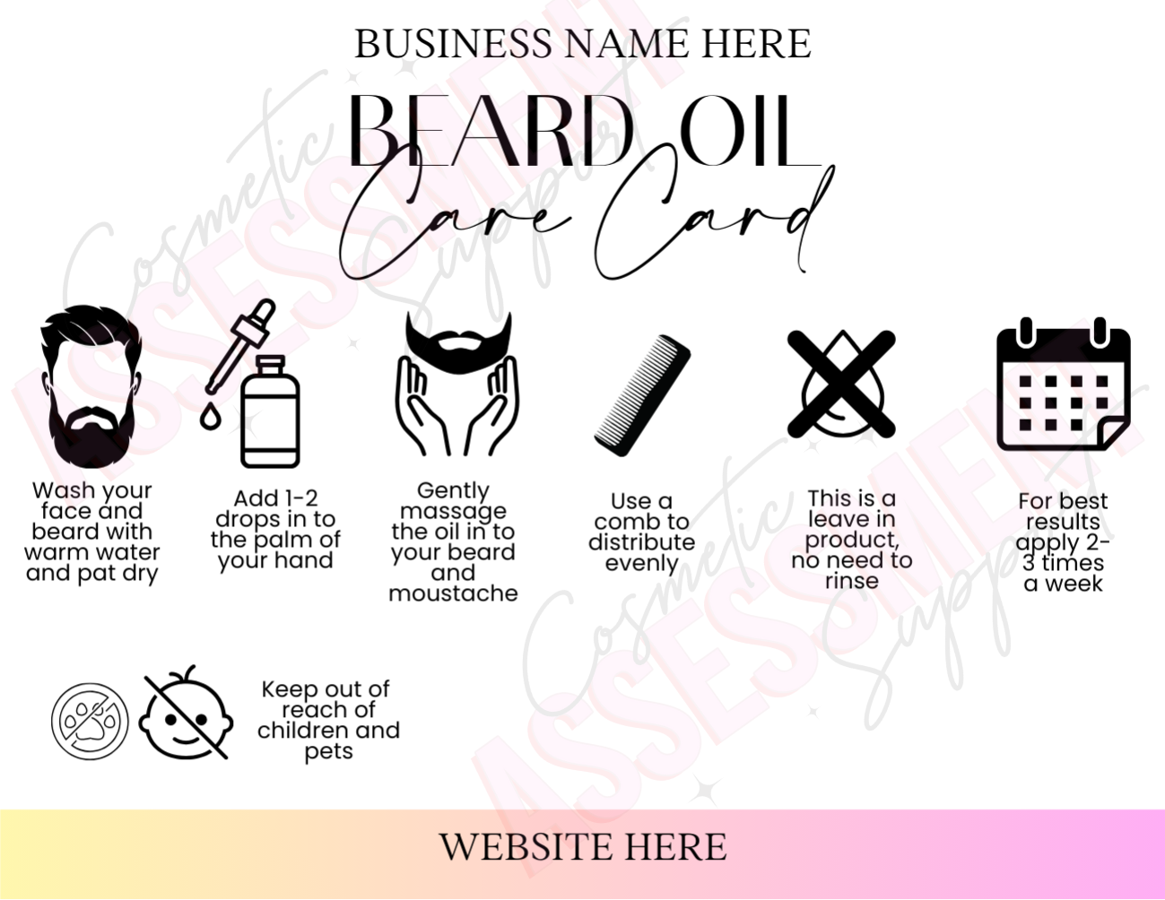 Digital Beard Oil Care Cards