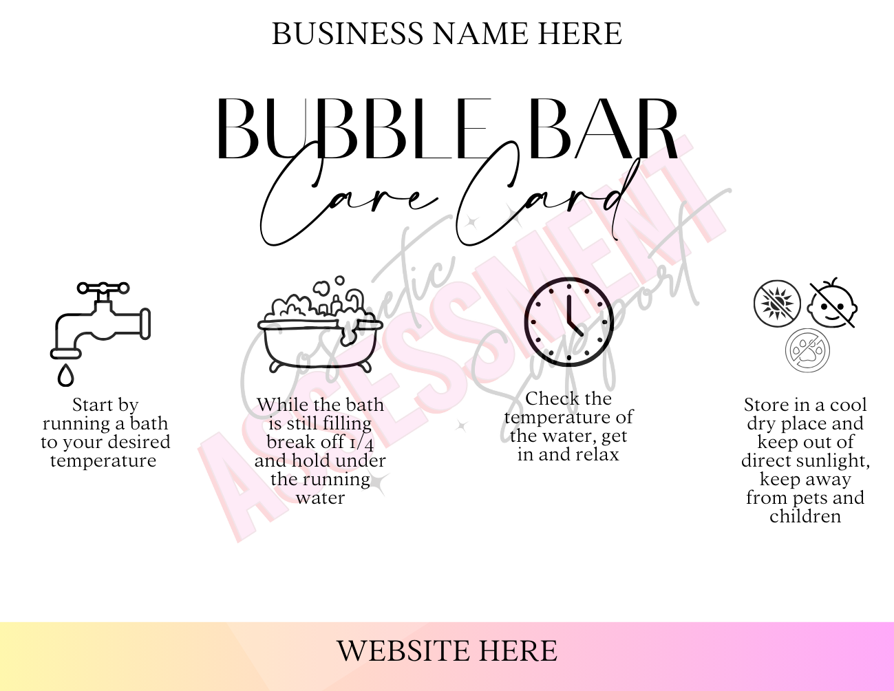 Digital Bubble Bar Care Cards