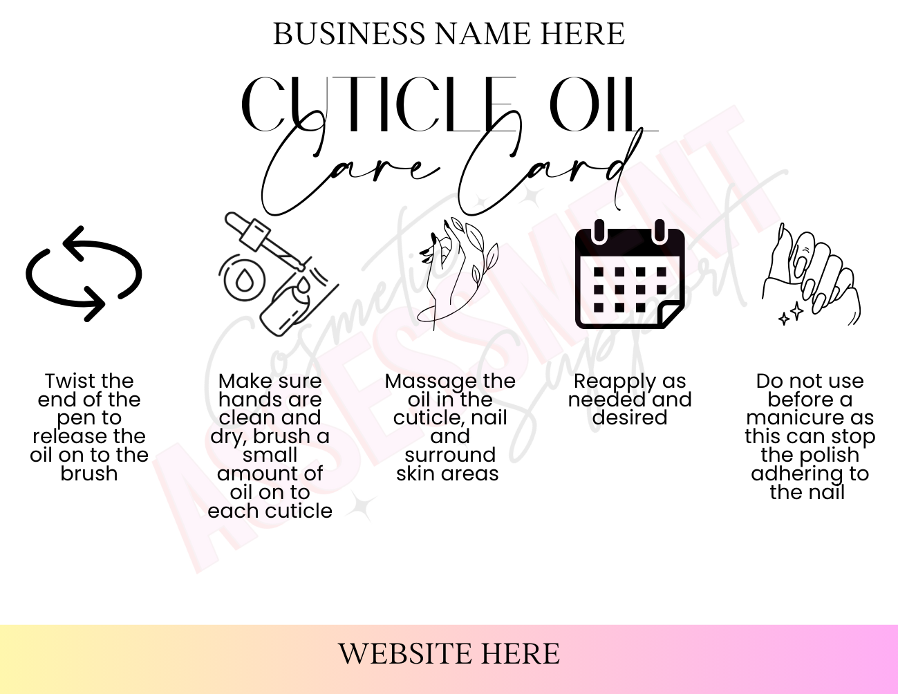 Digital Cuticle Oil Care Cards