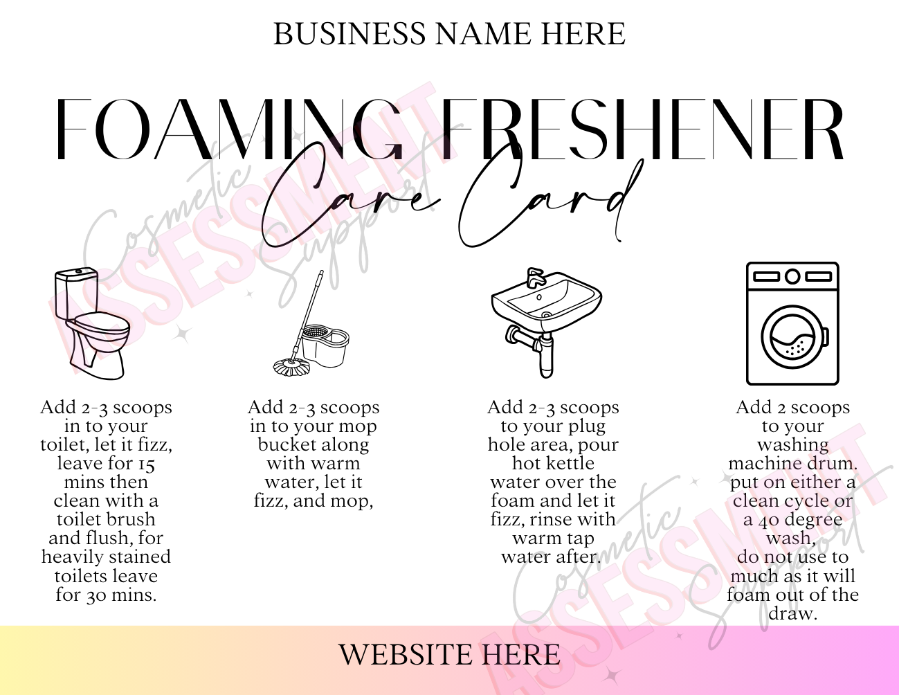 Digital Foaming Freshener Care Cards