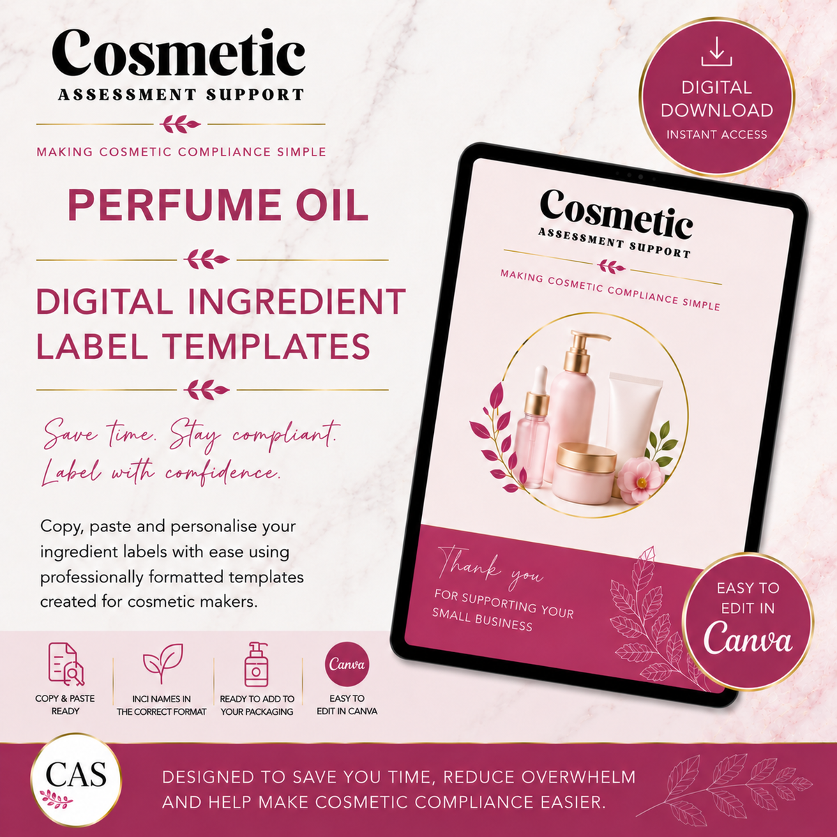 Perfume Oil Digital Ingredient Labels