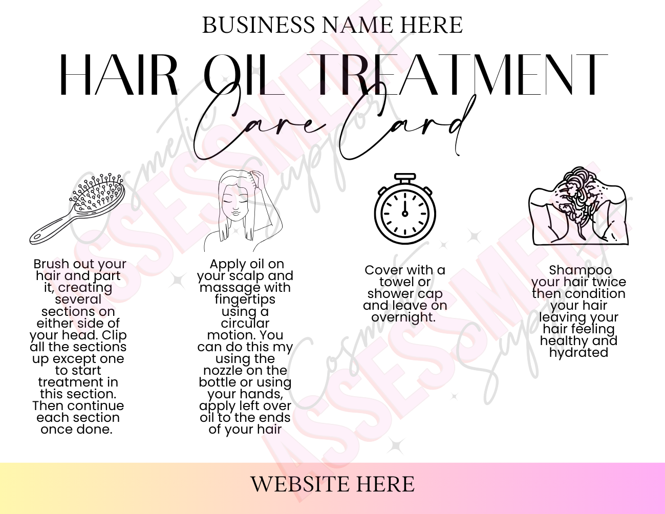 Digital Hair Oil Care Cards