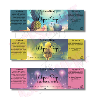 Fruity Set 9 Digital Whipped soap labels