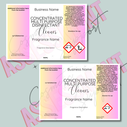 Digital New Fizzy Cleaning Labels