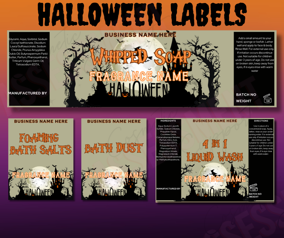 Halloween Label Bundle – Set of 6 Different Designs