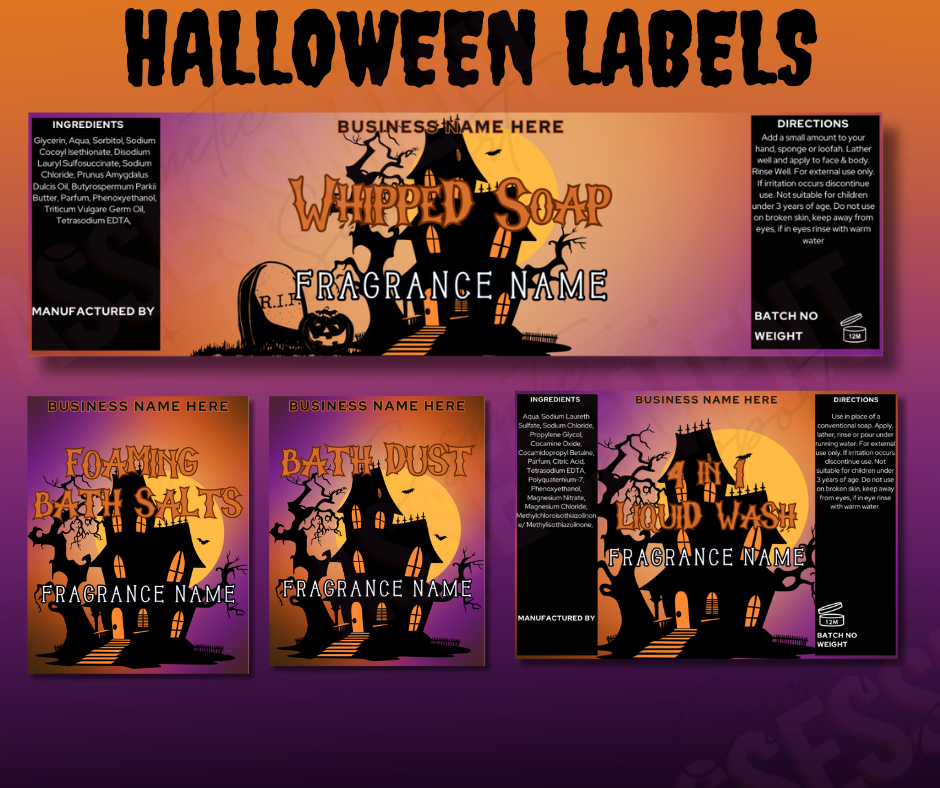 Halloween Label Bundle – Set of 6 Different Designs
