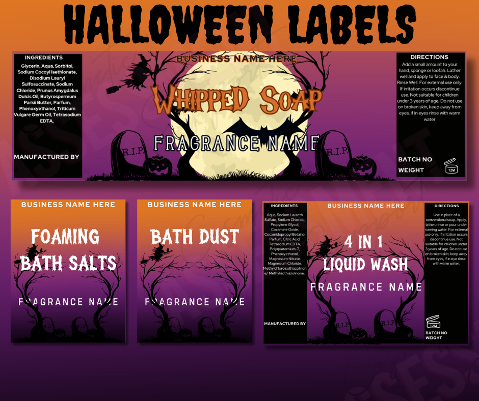Halloween Label Bundle – Set of 6 Different Designs