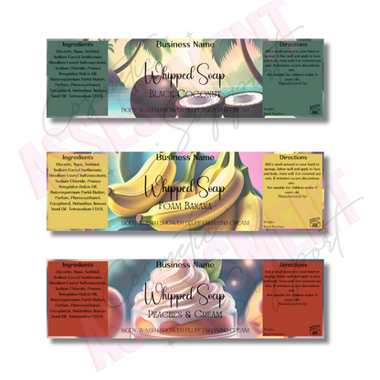 Fruity Set 9 Digital Whipped soap labels