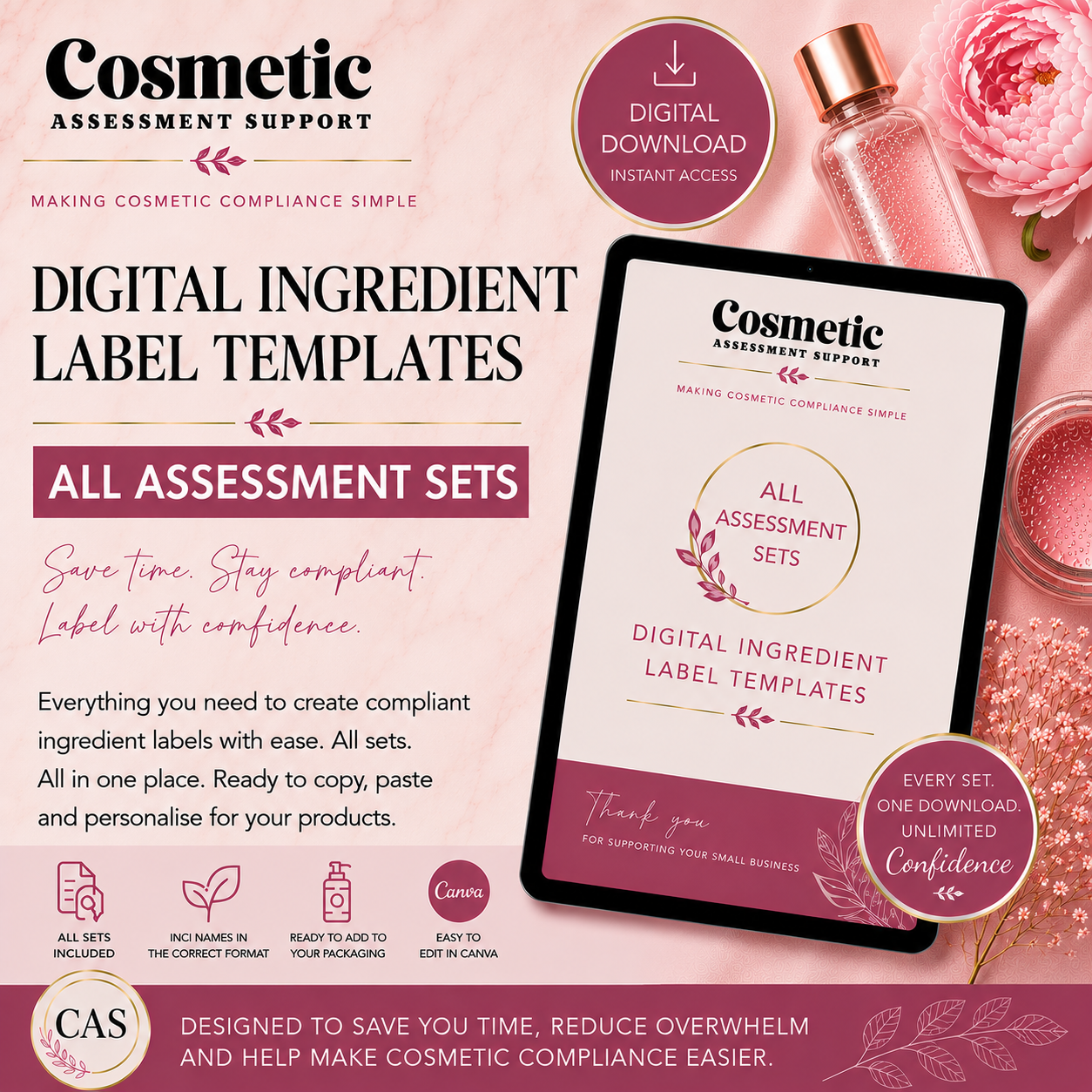 Bath Bomb Digital Labels All Assessment Sets