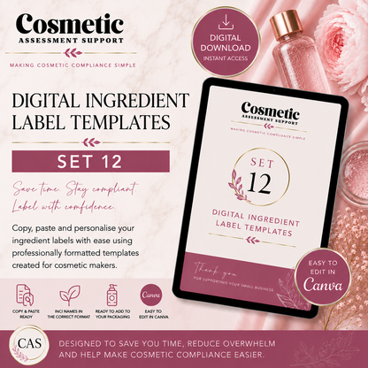 Bath Bomb Digital Labels Set 12