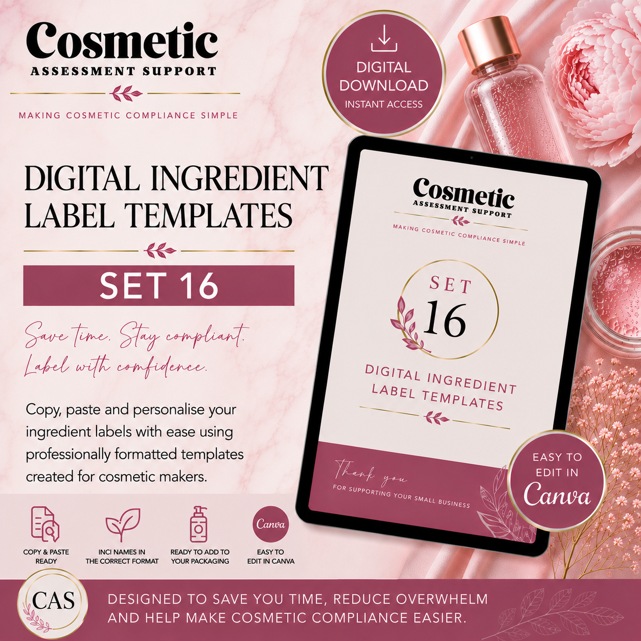 Bath Bomb Digital Labels Set 16