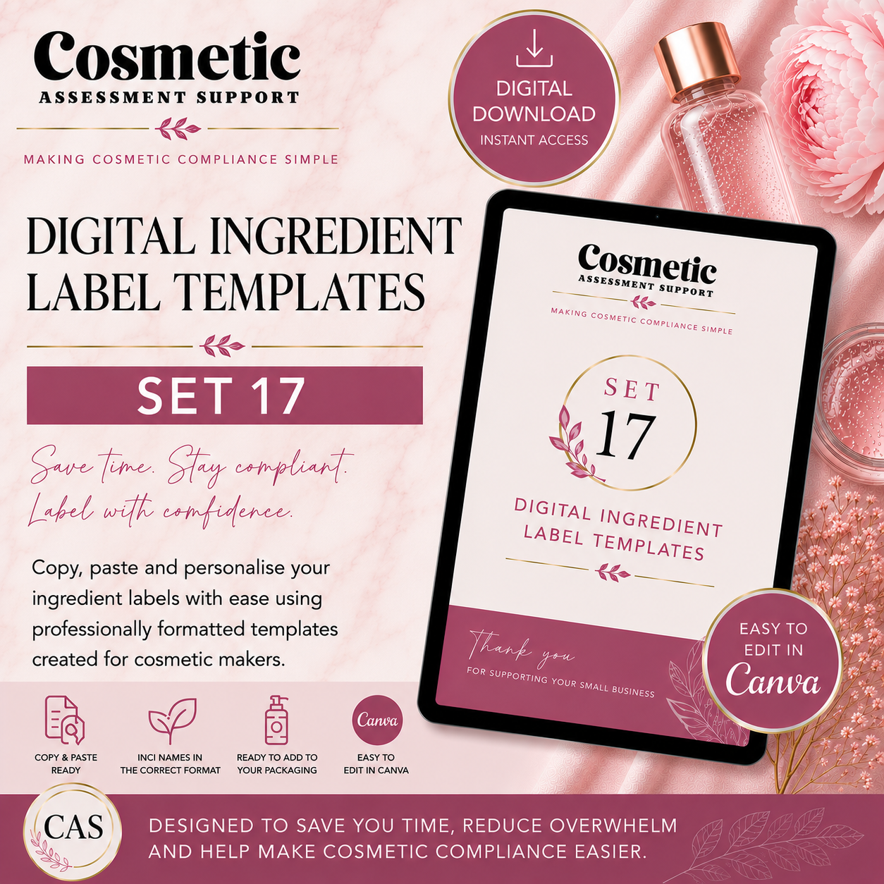 Bath Bomb Digital Labels Set 17