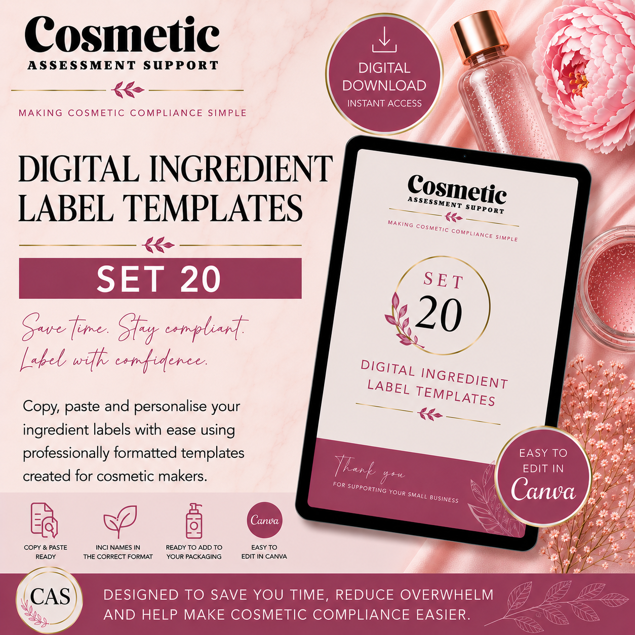Bath Bomb Digital Labels Set 20