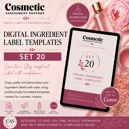 Bath Bomb Digital Labels Set 20