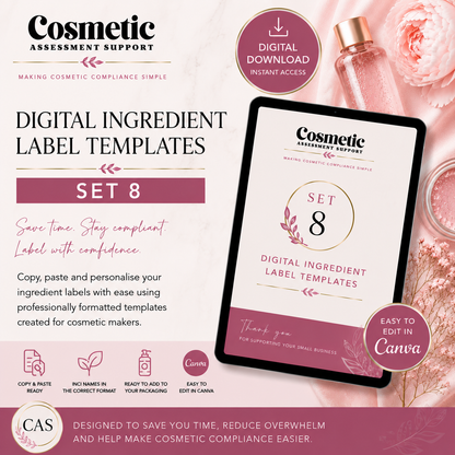 Bath Bomb Digital Labels Set 8