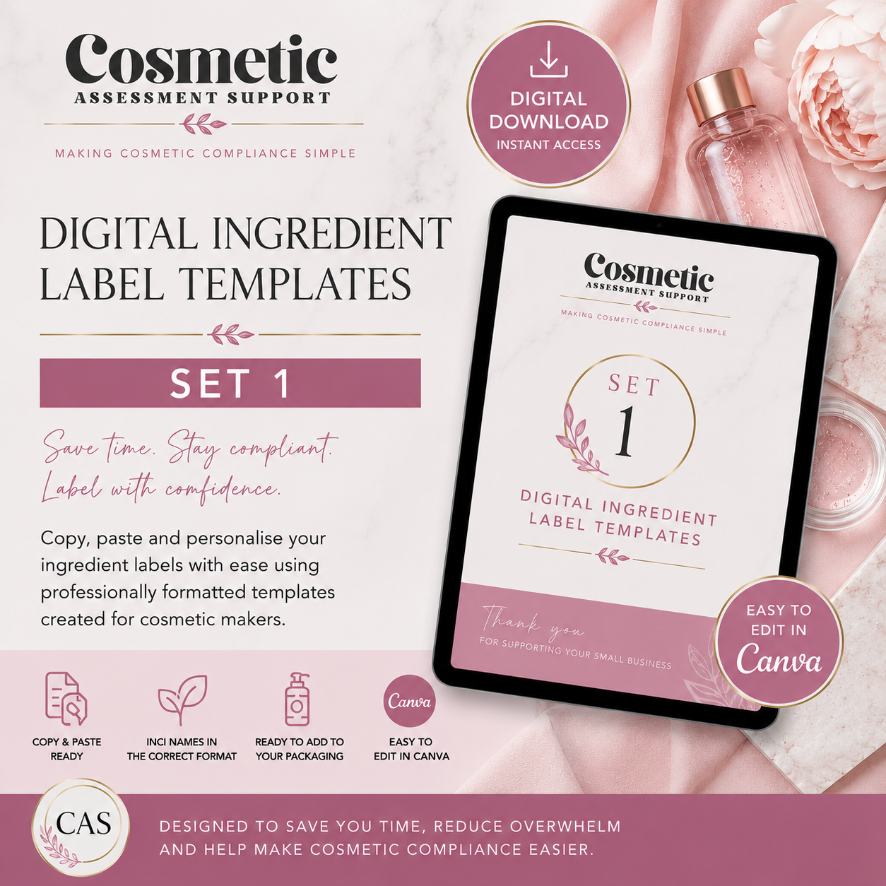 Bath Bomb Ingredient Labels Set 1 