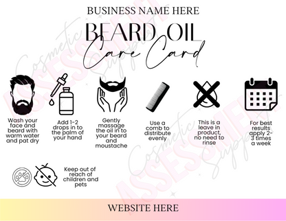 Digital Beard Oil Care Cards