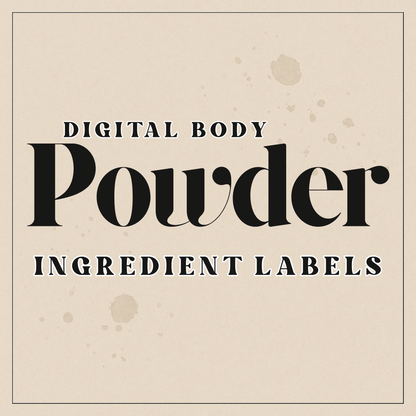 Digital Body Powder Ingredient labels