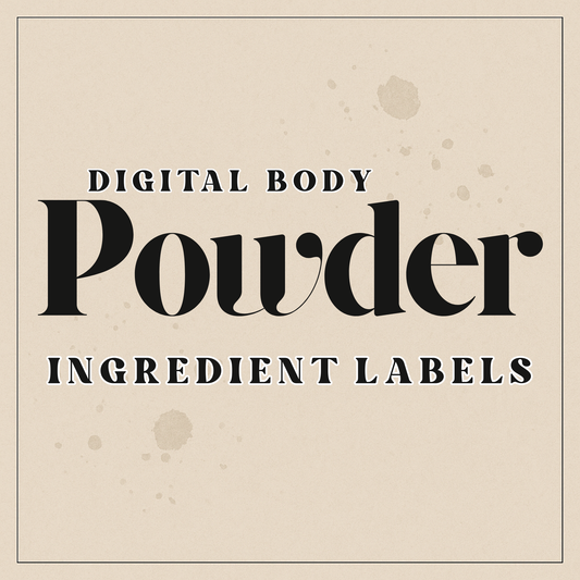 Digital Body Powder Ingredient labels