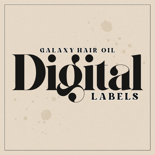 Galaxy design Hair Oil Digital Labels