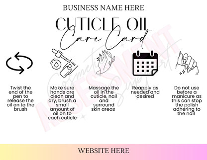 Digital Cuticle Oil Care Cards