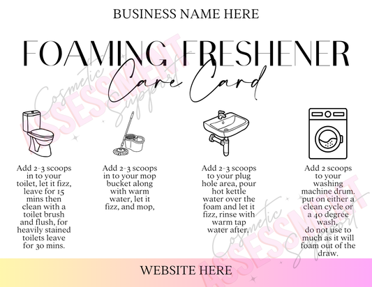 Digital Foaming Freshener Care Cards
