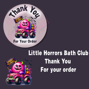 The Little Horrors Bath Club Digital Thank You Label (Round)