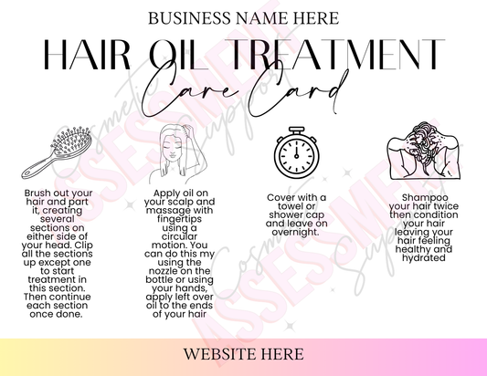 Digital Hair Oil Care Cards