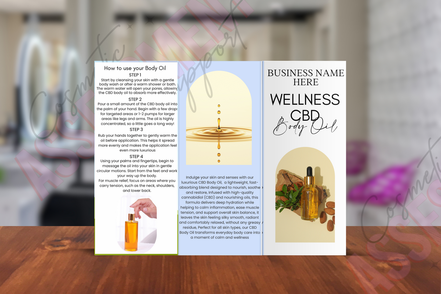 Digital Trifold CBD Wellness Body Oil Leaflet